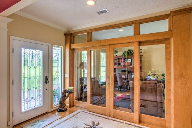 Foyer, Den with Custom Doors